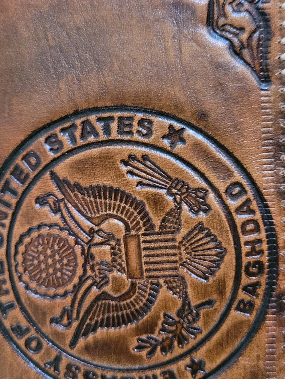 From USA soldier at Embassy in Iraq/Baghdad. brown leather